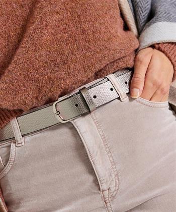 Legend leren riem metallic