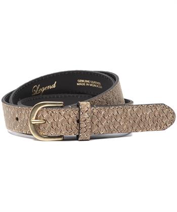 Legend leren riem slang metallic