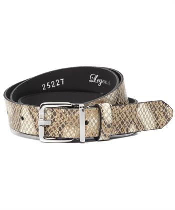 Legend leren riem slang zilver