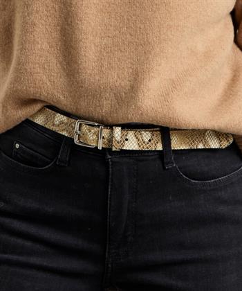 Legend leren riem slang zilver