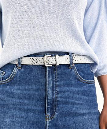 Legend metallic leren riem vierkante gesp