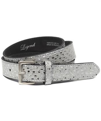 Legend metallic leren riem vierkante gesp
