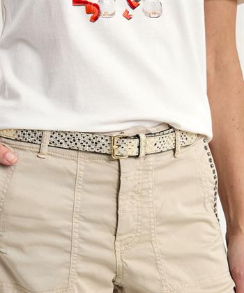 Legend metallic leren riem vierkante gesp