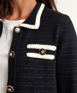 Leo & Ugo vestjasje lurex en contrastbies