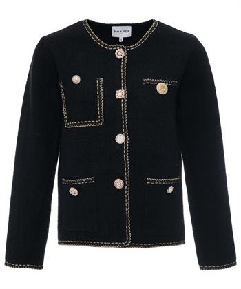 Leo & Ugo vestje lurex parel knopen