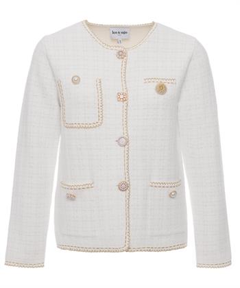Leo & Ugo vestje lurex parel knopen