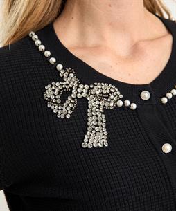 Leo & Ugo vestje parels strass strik
