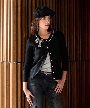 Leo & Ugo vestje parels strass strik
