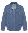 Liu Jo oversized denim blouse strass logo