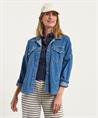Liu Jo oversized denim blouse strass logo