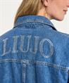 Liu Jo oversized denim blouse strass logo