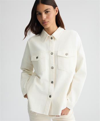 Liu Jo oversized denim blouse strass logo