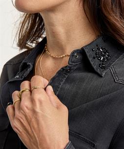 Liu Jo spijkerblouse strass kraag