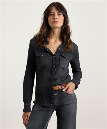 Liu Jo spijkerblouse strass kraag