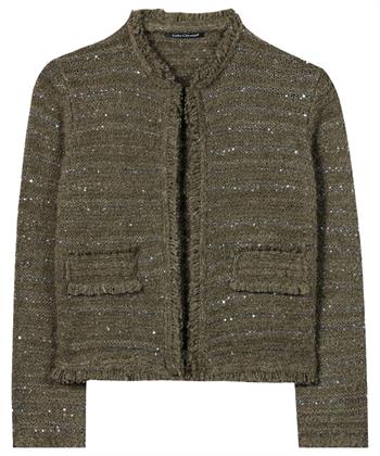 Luisa Cerano bouclé vest paillet