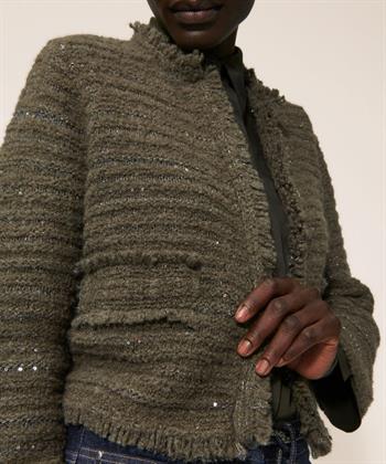 Luisa Cerano bouclé vest paillet