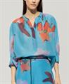 Luisa Cerano cotton voile blouse hibiscus bloem