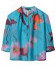 Luisa Cerano cotton voile blouse hibiscus bloem
