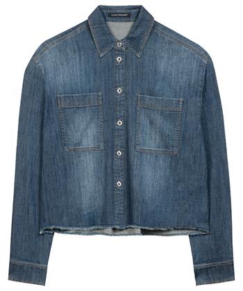 Luisa Cerano denim blouse franjes