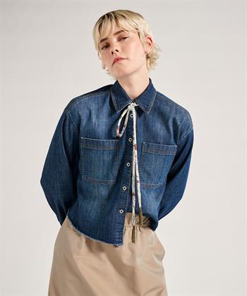 Luisa Cerano denim blouse franjes