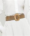 Luisa Cerano elastische raffia riem gesp