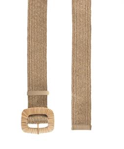 Luisa Cerano elastische raffia riem gesp