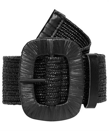 Luisa Cerano elastische raffia riem gesp