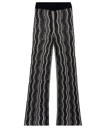 Luisa Cerano gebreide flared broek lurex