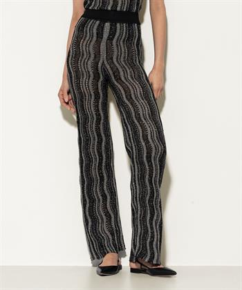 Luisa Cerano gebreide flared broek lurex