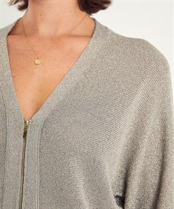 Luisa Cerano kort vest met rits lurex