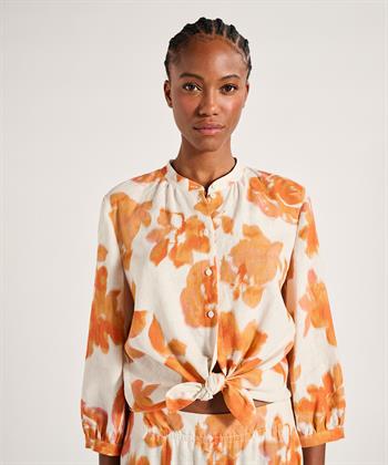 Luisa Cerano linnenmix blouse bloemen