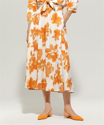 Luisa Cerano linnenmix rok bloemen