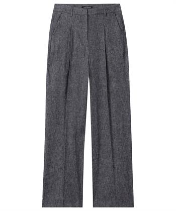 Luisa Cerano linnenmix wide leg broek denimlook