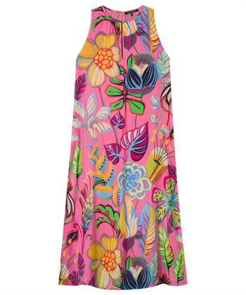 Luisa Cerano mouwloze jurk tropische bloemprint