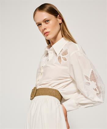 Luisa Cerano poplin blouse broderie