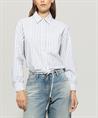 Luisa Cerano poplin blouse strepen zijbies