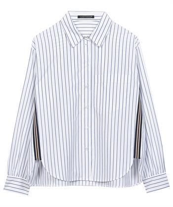 Luisa Cerano poplin blouse strepen zijbies