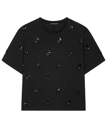 Luisa Cerano shirt pailletten bloemen