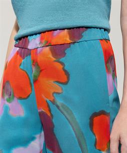 Luisa Cerano straight broek hibiscus bloem