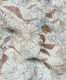 Luisa Cerano transparante zijde sjaal bloemenprint