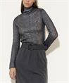 Luisa Cerano turtleneck truitje kant folie print