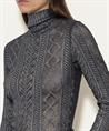 Luisa Cerano turtleneck truitje kant folie print
