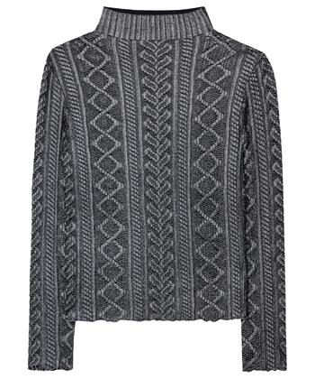 Luisa Cerano turtleneck truitje kant folie print
