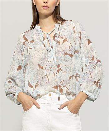 Luisa Cerano voile blouse bloemenprint