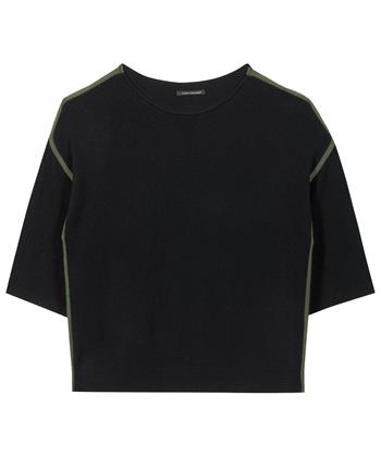 Luisa Cerano wol cashmere trui contrastbies