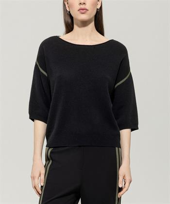 Luisa Cerano wol cashmere trui contrastbies