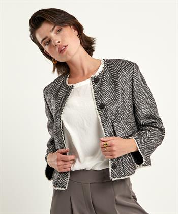 Luisa Cerano wolmix jasje visgraat lurex