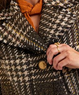 Luisa Cerano wolmix mantel ruit lurex