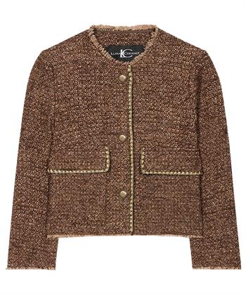 Luisa Cerano wolmix tweed jasje lurex