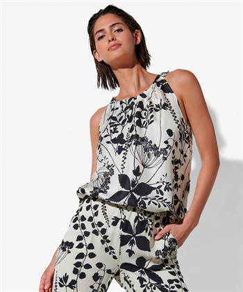 Luisa Cerano zijde haltertop bloemenprint